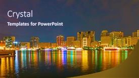  Presentation with dubai - PPT layouts with deira-district-across-the-dubai background and a ocean colored foreground