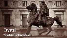  Presentation with king - Slide set with del duomo in italian milan background and a tawny brown colored foreground