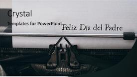  Presentation with paper - Colorful slide set enhanced with del padre written on paper backdrop and a  colored foreground