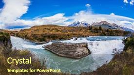  Presentation with chile patagonia - PPT layouts featuring del paine national park - biosphere background and a  colored foreground