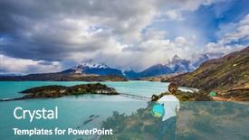  Presentation with chile patagonia - Colorful presentation theme enhanced with del paine national park - biosphere backdrop and a  colored foreground