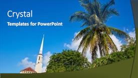  Presentation with florida beach - Audience pleasing theme consisting of del-ray-delray-beach backdrop and a teal colored foreground