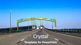  Presentation with funeral memorial templet - PPT theme consisting of delaware memorial bridge road background and a gray colored foreground