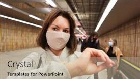  Presentation with public transport - Slide set consisting of delay-in-public-transport background and a mint green colored foreground