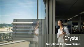  Presentation with waiting - Slide deck featuring delay information - young female passenger background and a gray colored foreground