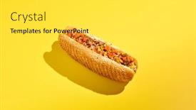  Presentation with modern food - Presentation design having delectable-american-cheesesteak-with-marbled background and a light gray colored foreground