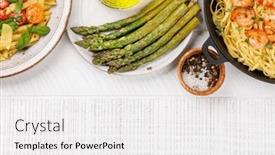  Presentation with leaves flat lay - PPT layouts consisting of delectable-plate-of-italian-pasta background and a white colored foreground