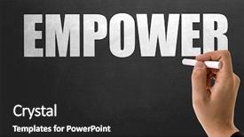  Presentation with empower - Presentation theme consisting of delegation authority - empower background and a dark gray colored foreground