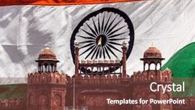 Presentation with india flag - Beautiful slide set featuring delhi against indian national flag backdrop and a tawny brown colored foreground