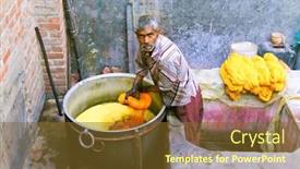  Presentation with done - Colorful theme enhanced with delhi-december-2-worker-dyeing backdrop and a tawny brown colored foreground