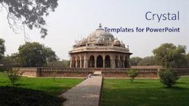  Presentation with complex - Theme with delhi-india-february-13-isa background and a sky blue colored foreground