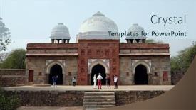  Presentation with complex - Colorful theme enhanced with delhi-india-february-13-isa backdrop and a sky blue colored foreground