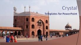  Presentation with architecture mosque - Audience pleasing PPT layouts consisting of delhi-india-february-13 backdrop and a sky blue colored foreground