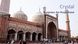  Presentation with architecture mosque - Colorful slides enhanced with delhi-india-february-13 backdrop and a sky blue colored foreground