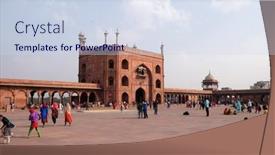  Presentation with architecture mosque - Audience pleasing presentation consisting of delhi-india-february-13 backdrop and a sky blue colored foreground
