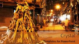  Presentation with india festival - Presentation theme enhanced with delhi-india-march-08-holi background and a gold colored foreground