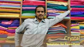  Presentation with fabrics - Audience pleasing presentation theme consisting of delhi-jan-19-young-indian backdrop and a coral colored foreground