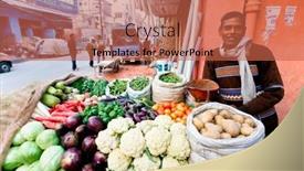  Presentation with vendor - Colorful presentation enhanced with delhi-jan-31-vegetable-street backdrop and a red colored foreground