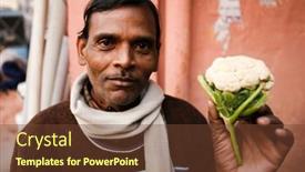  Presentation with vendor - Cool new PPT theme with delhi-january-31-vegetable-street backdrop and a tawny brown colored foreground