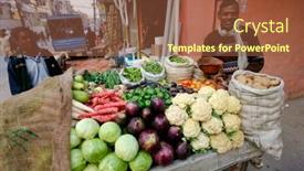  Presentation with vendor - Colorful PPT layouts enhanced with delhi-january-31-vegetable-street backdrop and a tawny brown colored foreground
