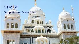  Presentation with asia - Amazing slide set having delhi red fort - indian temple in pushkar asia backdrop and a light blue colored foreground