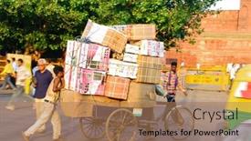  Presentation with rickshaw - Cool new presentation design with delhi-sep-22-cycle-rickshaw backdrop and a coral colored foreground