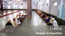  Presentation with dining - Colorful PPT theme enhanced with delhi-september-22-men-waiting backdrop and a gray colored foreground
