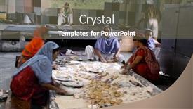  Presentation with women india - PPT theme featuring delhi-september-22-women-preparing background and a gray colored foreground