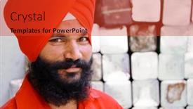 Presentation with turban - Presentation theme with delhi-september-22-young-fashionable background and a red colored foreground