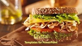  Presentation with sandwich - PPT layouts featuring deli meat sandwich with sliced background and a tawny brown colored foreground