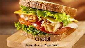  Presentation with turkey - Theme enhanced with deli meat sandwich with turkey background and a gold colored foreground