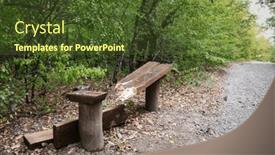  Presentation with public - Slide set enhanced with deliberately-damaged-wooden-bench background and a tawny brown colored foreground