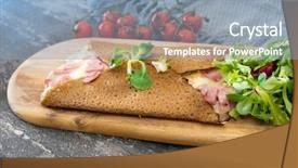  Presentation with exotic unique homemade soap - Presentation design having delicate - homemade french buckwheat galette background and a light blue colored foreground