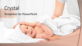  Presentation with baby bath - Presentation consisting of delicate - mother and her little baby background and a sky blue colored foreground