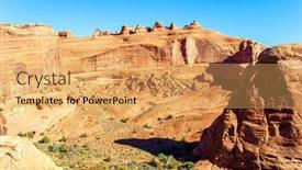  Presentation with weathering erosion - Presentation theme consisting of delicate-arch-grandiose-rock-compositions background and a yellow colored foreground