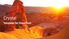  Presentation with national - Slides with delicate-arch-in-arches-national background and a tawny brown colored foreground