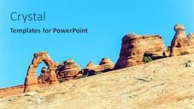  Presentation with sandstone - Cool new PPT theme with delicate-arch-picturesque-red-brown backdrop and a light gray colored foreground