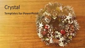  Presentation with pine - Cool new presentation with delicate christmas wreath of pine cones backdrop and a gold colored foreground