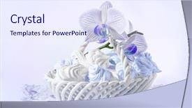  Presentation with orchid - Slide set having delicate meringue with blue orchid background and a sky blue colored foreground