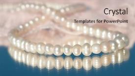  Presentation with pink pearls - PPT layouts having delicate white pearls on pink background and a soft green colored foreground