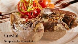  Presentation with restaurant business plan - Amazing presentation design having delicatessen restaurant dish of fried backdrop and a coral colored foreground