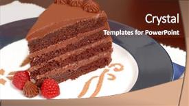  Presentation with network layer - PPT theme featuring delicious 4 layer chocolate cake background and a  colored foreground