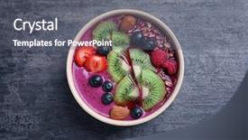  Presentation with healthy breakfast - Cool new presentation theme with delicious acai smoothie in bowl backdrop and a gray colored foreground