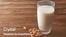  Presentation with almond - PPT theme consisting of delicious almonds - glass of tasty almond milk background and a tawny brown colored foreground
