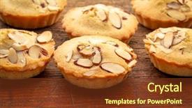  Presentation with almond - Slide deck having delicious almonds - set of french almond cookies background and a tawny brown colored foreground