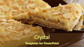  Presentation with swedish - Colorful PPT theme enhanced with slice of swedish almond cake backdrop and a light gray colored foreground