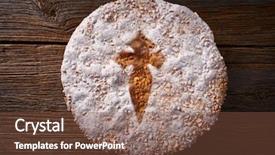  Presentation with almond - Beautiful slide deck featuring delicious almonds - tarta de santiago pie backdrop and a tawny brown colored foreground