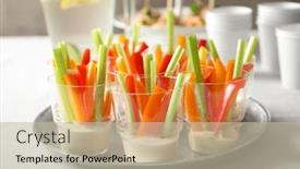  Presentation with baby shower - Beautiful theme featuring delicious appetizers for baby shower on metal plate backdrop and a mint green colored foreground