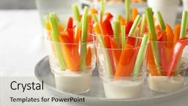  Presentation with baby shower - PPT theme consisting of delicious appetizers for baby shower background and a soft green colored foreground