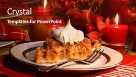  Presentation with holidays - Audience pleasing presentation theme consisting of delicious apple crumble pie backdrop and a tawny brown colored foreground